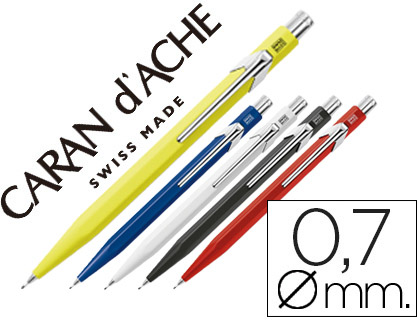 CARAN D'ACHE - PORTAMINAS 844 0,7 MM CAJA 10 UNIDADES 2 AMARILLOS 2 AZULES 2 BLANCOS 2 NEGROS Y 2 ROJOS (Ref.844-299)