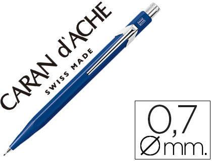 CARAN D'ACHE - PORTAMINAS 844 0,7MM CUERPO AZUL ZAFIRO ADORNOS CROMADOS (Ref.844-150)
