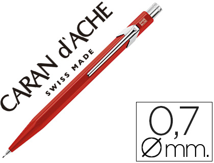 CARAN D'ACHE - PORTAMINAS 844 0,7MM CUERPO ROJO ADORNOS CROMADOS (Ref.844-070)