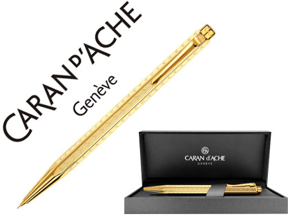 CARAN D'ACHE - PORTAMINAS ECRIDOR CHEVRON PLACADO DORADO 0,7 MM CON ESTUCHE (Ref.4-208)