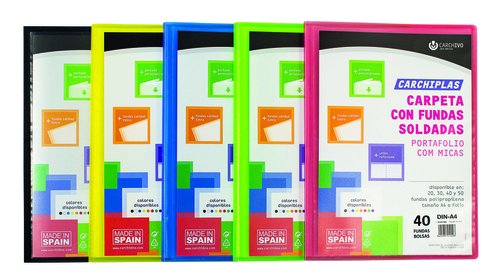 CARCHIPLAS - CARPETA FUNDAS (TARIFARIO) CARCHIVO PP -BOOK FLEXIBLE CANGURO A4 40 F. SURTIDO (Ref.50344099)