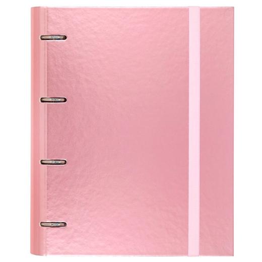 CARCHIVO - CARPEBLOCK METAL CARPETA CARTÓN FORRADO PLASTIFICADO A4 ANILLAS MIXTAS 4X35MM C/RECAMBIO 100H 4X4 ROSA (Ref.12257425)