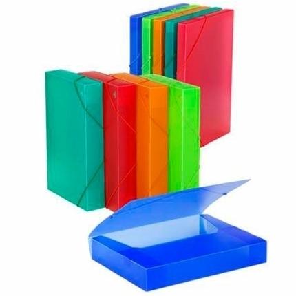 CARCHIVO - CARPETA de PROYECTOS PP TRANS. A4 GOMAS 2,5 cm FLUOR 5 col.surt. (Ref.382KF)
