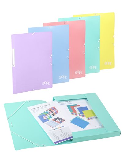 CARCHIVO - CARPETA SOLAPAS SOFT POLIPROPILENO C/ETIQUETA Y GOMA AZUL PASTEL (Ref.20160110)
