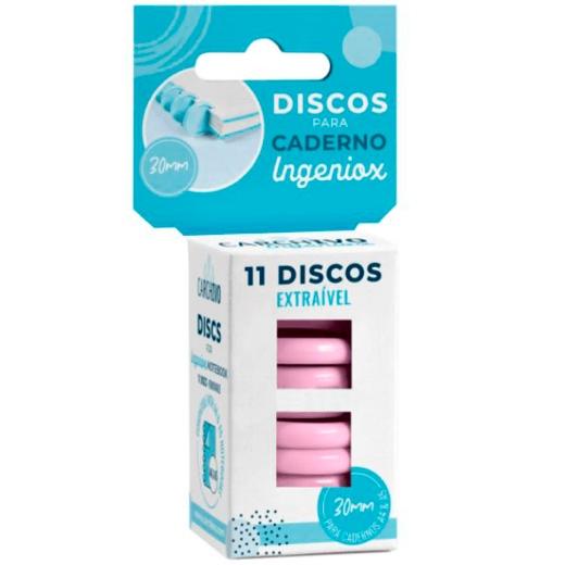CARCHIVO - DISCOS PARA CUADERNO INGENIOX 30MM PLASTICO ROSA -ESTUCHE DE 11- (Ref.66144025)