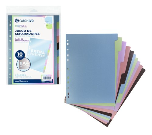 CARCHIVO - SEPARADORES CARCH.METAL EXTRA PP A4 6 ps (Ref.49080699)
