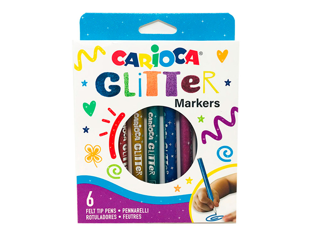 CARIOCA - ESTUCHE 6 ROTULADORES GLITTER (Ref.42190)