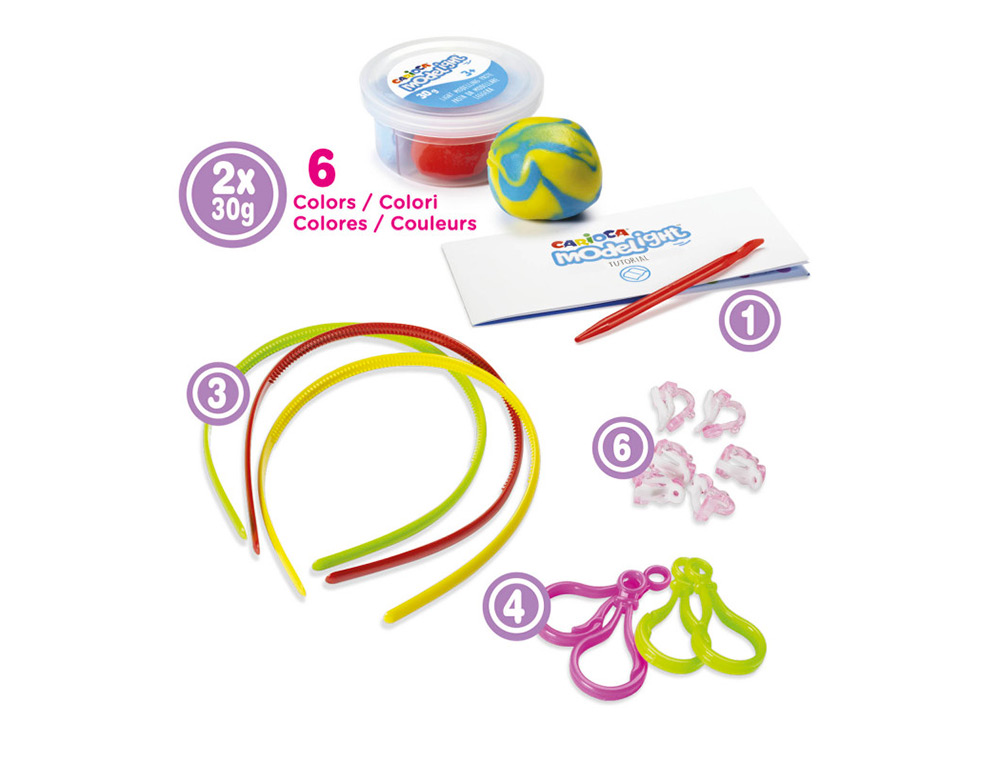 CARIOCA - PASTA DE MODELAR MODELIGHT BIJOUX PENDIENTES Y TURBANTES (Ref.43329)