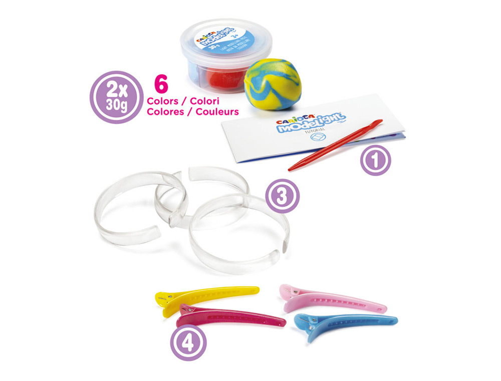 CARIOCA - PASTA DE MODELAR MODELIGHT BIJOUX PULSERAS Y HORQUILLAS (Ref.43328)