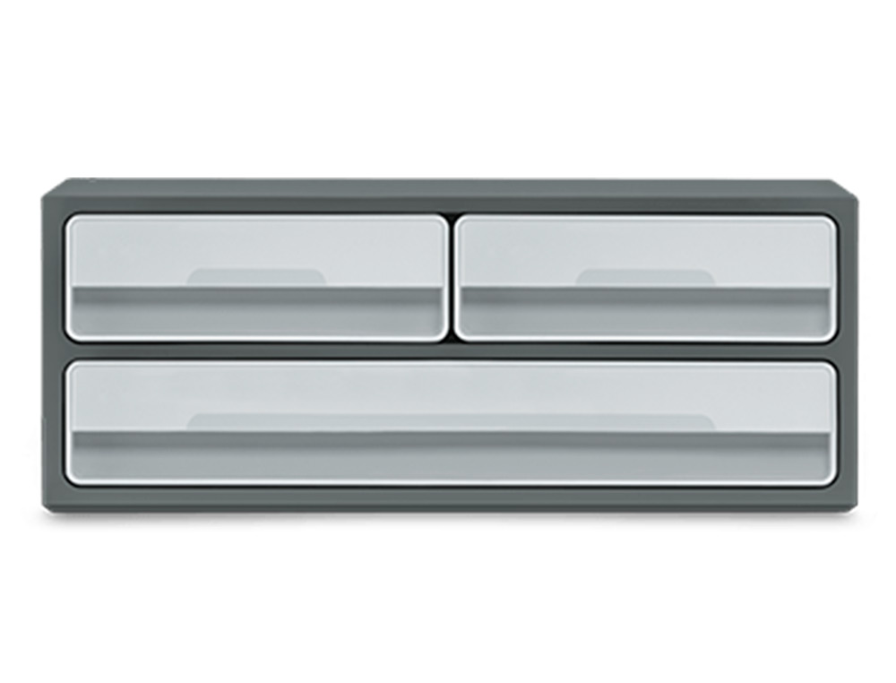 CEP - FICHERO CAJONES DE SOBREMESA MOOV UP RECICLADO 80% 3 CAJONES COLOR GRIS 275X369X146 MM (Ref.1090216361)