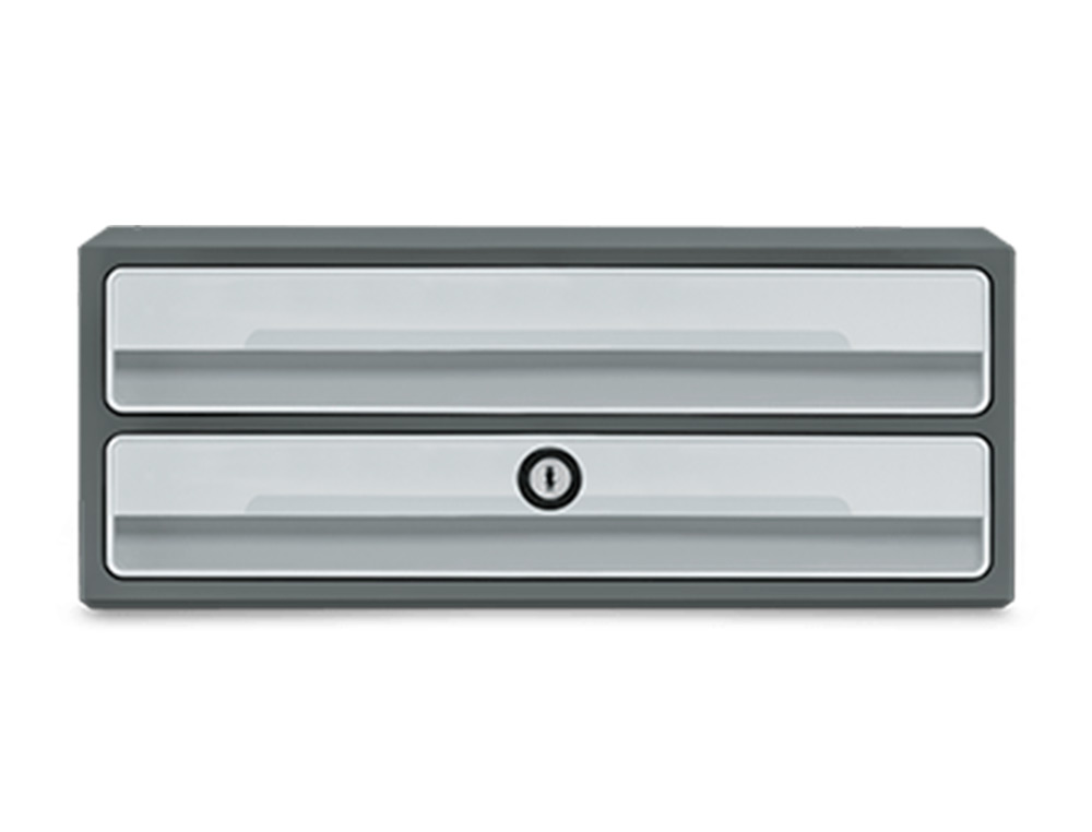 CEP - FICHERO CAJONES DE SOBREMESA MOOV UP RECICLADO 80% CON CERRADURA RECICLADO 80% 2 CAJONES COLOR GRIS (Ref.1091116361)