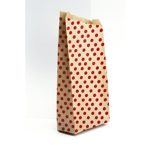 CLAIREFONTAINE - BOLSA de PAPEL KRAFT DECORADO S/ASAS 21x37x7 cm LUNARES PACK DE 50 (Ref.394108C)