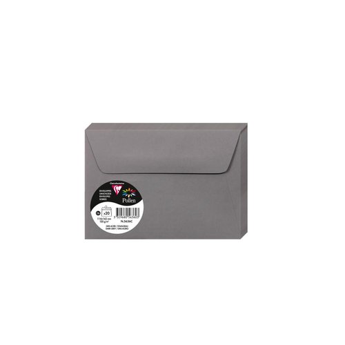 CLAIREFONTAINE - SOBRE POLLEN 114x162 120g GRIS KOALA PAQUETE DE 20 (Ref.5636C)