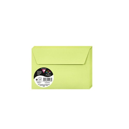 CLAIREFONTAINE - SOBRE POLLEN 114x162 120g VERDE YEMA PAQUETE DE 20 (Ref.55476C)