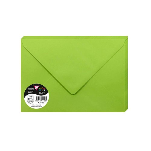 CLAIREFONTAINE - SOBRE POLLEN 162x229 120g VERDE MENTA PAQUETE DE 20 (Ref.5542C)