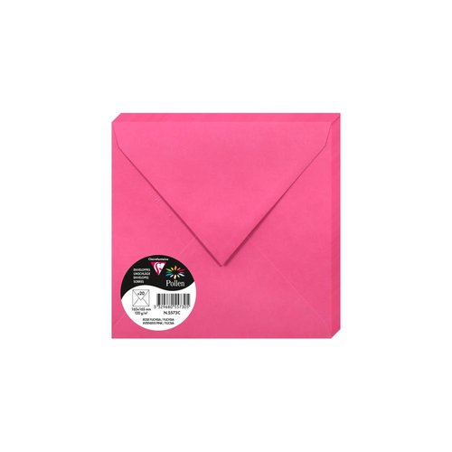CLAIREFONTAINE - SOBRE POLLEN 165x165 120g FUCSIA PAQUETE DE 20 (Ref.5573C)