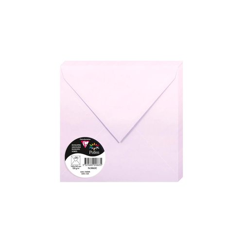 CLAIREFONTAINE - SOBRE POLLEN 165x165 120g LILA PAQUETE DE 20 (Ref.5863C)