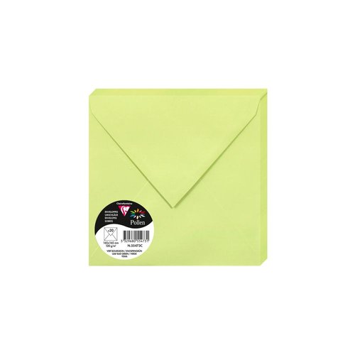 CLAIREFONTAINE - SOBRE POLLEN 165x165 120g VERDE YEMA PAQUETE DE 20 (Ref.55473C)