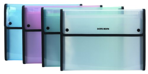 DATA BANK - CLASIFICADOR ACORDEON DATABANK PP TRANSP. A4 12 DPTOS.RIBETE y BROCHES VERDE (Ref.9FKBA4-12-5)