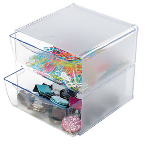 DEFLECTO - ORGANIZADOR MODULAR CON DOS CAJONES DE 16,5X14,5X7 TRANSPARENTE (Ref.350101)