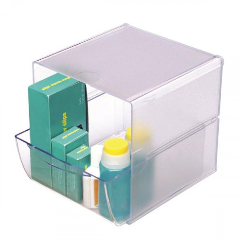 DEFLECTO - ORGANIZADOR MODULAR CON UN CAJON DE 16,5X14,5X7 CM TRANSPARENTE (Ref.350801)
