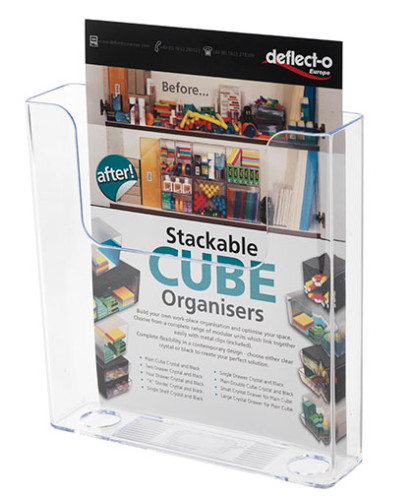 DEFLECTO - PORTAFOLLETOS DE SOBREMESA CON DORSO PLANO A5 VERTICAL (Ref.76301)