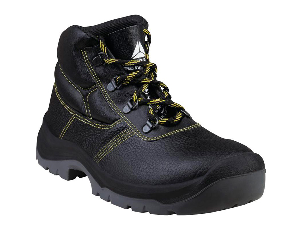 DELTAPLUS - BOTAS DE SEGURIDAD PIEL CRUPON PIGMENTADA SUELA PU BI-DENSIDAD COLOR NEGRO TALLA 45 (Ref.JUMP3SPNO45)