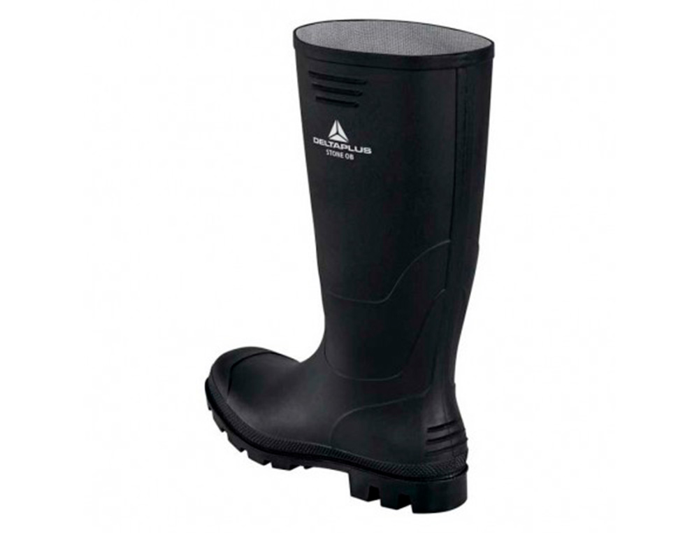 DELTAPLUS - BOTAS DE SEGURIDAD STONE PVC NEGRO SUELA DE TACOS TALLA 38 (Ref.STONEOBNO38)