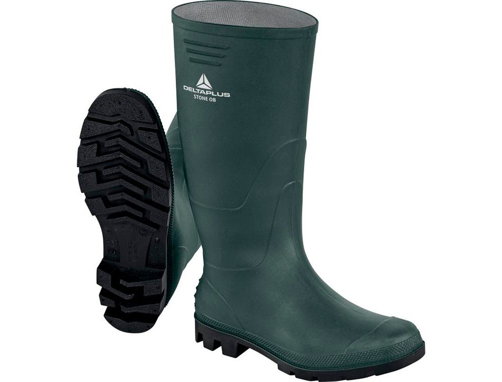 DELTAPLUS - BOTAS DE SEGURIDAD STONE PVC VERDE SUELA DE TACOS TALLA 38 (Ref.STONEOBVE38)