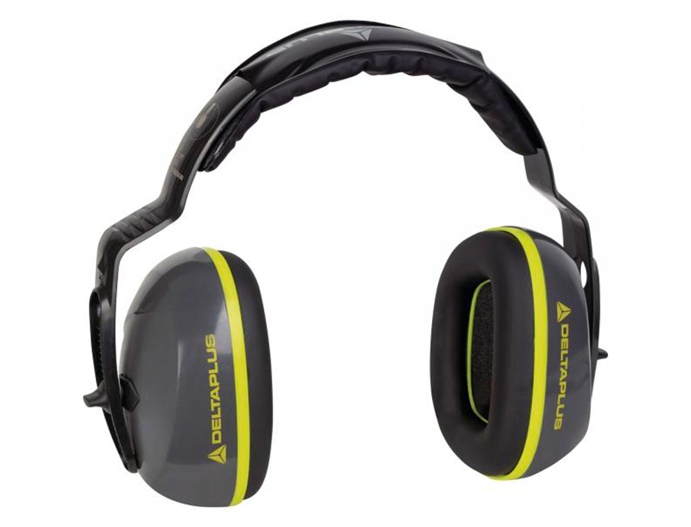 DELTAPLUS - CASCO ANTIRUIDO CON OREJERAS ABS AJUSTABLE EN ALTURA NORMA SNR 26 DB COLOR GRIS (Ref.INTERLIGHT)