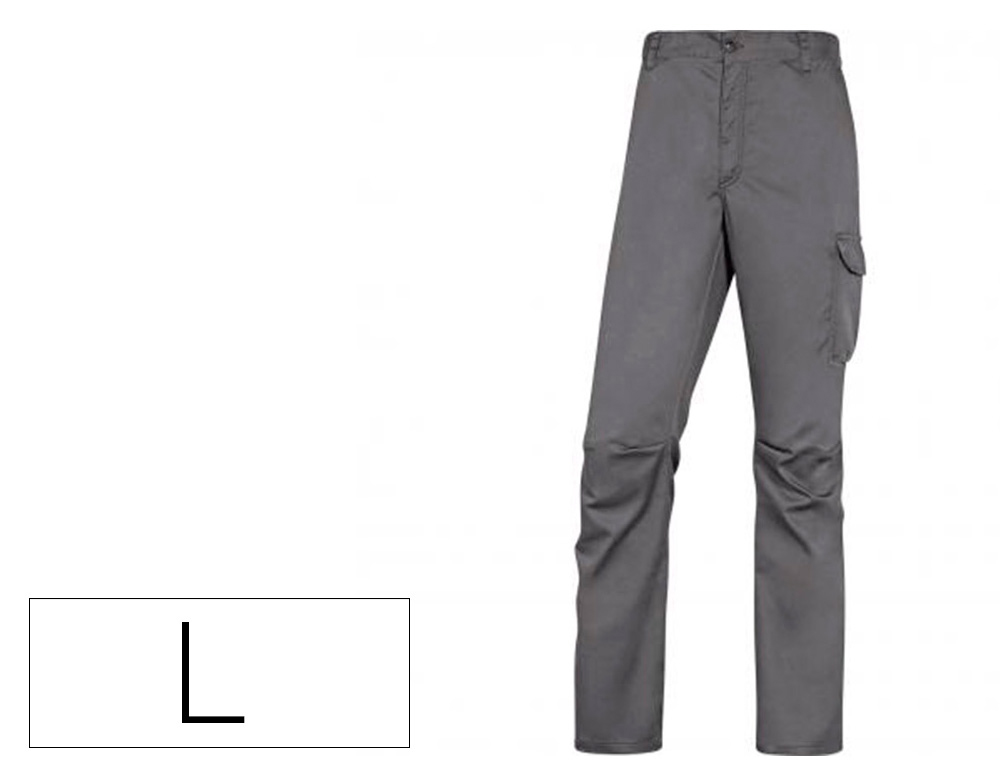 DELTAPLUS - PANTALON DE TRABAJO CINTURA ELASTICA 5 BOLSILLOS COLOR GRIS / NEGRO TALLA L (Ref.PANOSTRPAGNGT)