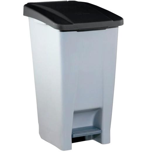 DENOX - CONTENEDOR SELECTIVO 120 LITROS C/PEDAL TAPA Y RUEDAS GRIS/NEGRO (Ref.23400NE)
