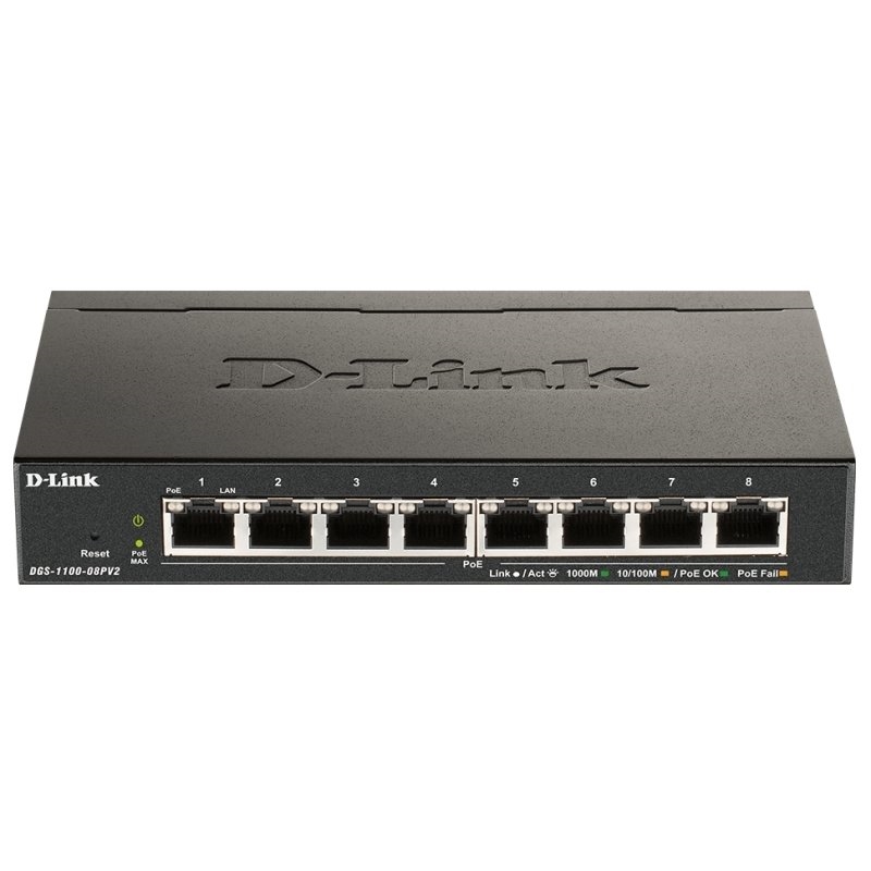 D-LINK - 8xGb PoE Switch (64W) (Ref.DGS-1100-08PV2/E)