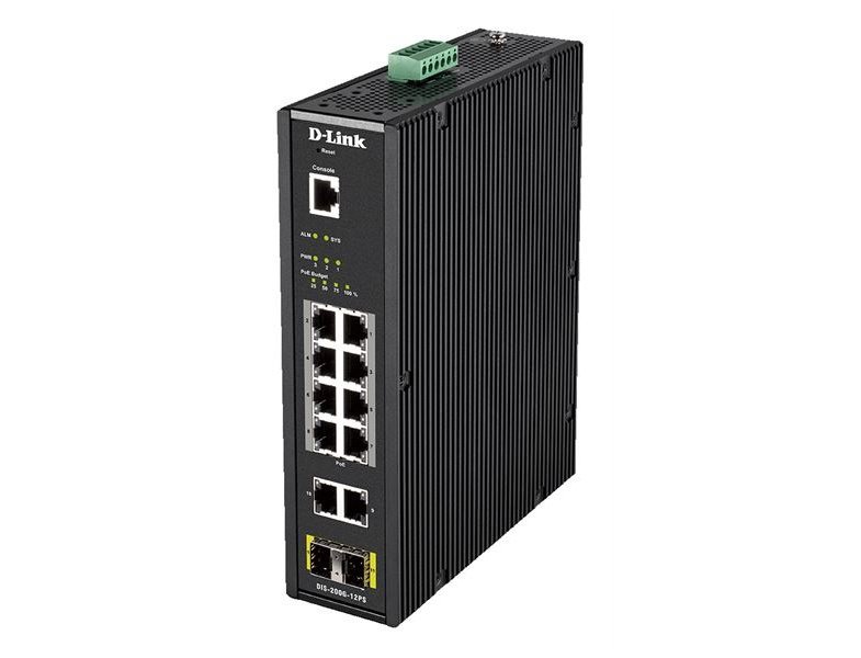 D-LINK - Switch Industrial 8xGB 2xSFP (Ref.DIS-200G-12PS)