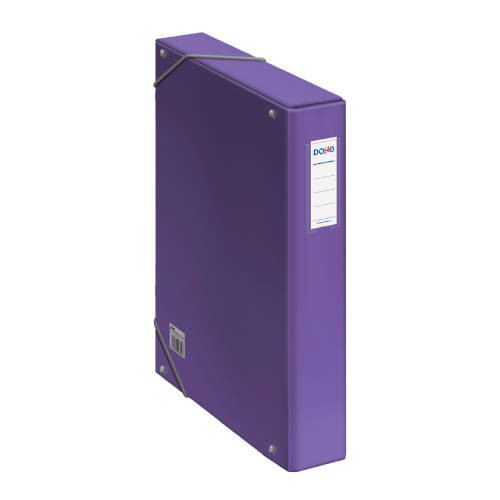 DOHE - CAJAS DE PROYECTOS CARTÓN FORRADO LOMO DE 5 CM MORADO CON ETIQUETA 245X350X50 (Ref.10363)