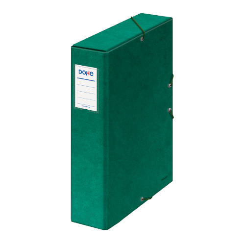 DOHE - CAJAS DE PROYECTOS CARTÓN FORRADO LOMO DE 7 CM VERDE CON ETIQUETA 245X350X70 (Ref.09738)