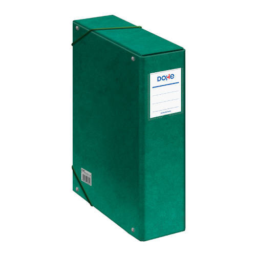 DOHE - CAJAS DE PROYECTOS CARTÓN FORRADO LOMO DE 9 CM VERDE CON ETIQUETA 245X350X90 (Ref.09746)