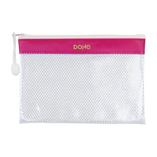 DOHE - DOSSIER SOBRE CREMALLERA A5 PVC BLANCO/ROSA (Ref.91224)