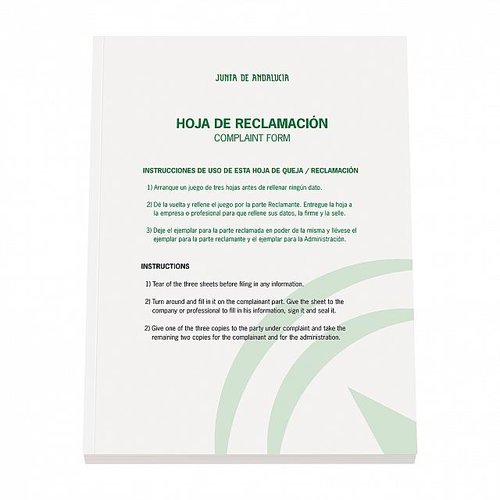 DOHE - LIBRO DE RECLAMACIONES COMUNIDAD ANDALUCIA 2022 -5UD- (Ref.9995)