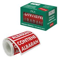 DOHE - PACKIA ROLLO ETIQUETAS ADHESIVAS PREIMPRESAS PARA ENVÍOS / 100 X 50 MM / "CONTIENE ALBARÁN" (Ref.16410)