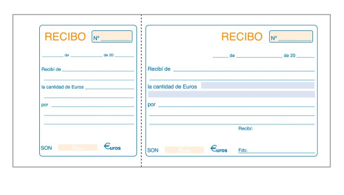 DOHE - TALONARIO RECIBO TERCIO APAISADO SENCILLO -10U- (Ref.50016)