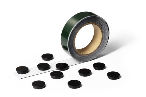 DURABLE - TIRA METALICA AUTOADHESIVA ROLLO 5m x 35 mm con 10 IMANES (Ref.171702)