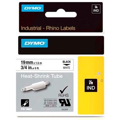 DYMO - RHINO CINTA ID1-19, NEGRO SOBRE BLANCO 19MMX1´5M, TUBO TERMORRETRACTIL (S0718330) (Ref.18057)