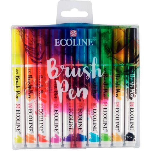 ECOLINE - ROTULADOR FIBRA BRUSHPEN SURTIDO ESTUCHE de 10 (Ref.11509002)
