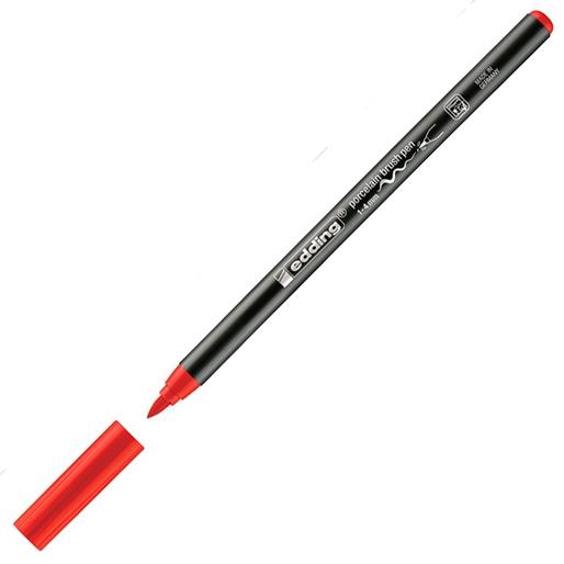 EDDING - ROTULADOR PARA PORCELANA 4200 PUNTA DE PINCEL ROJO -10U- (Ref.4200-02)