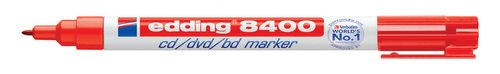 EDDING - ROTULADOR PERMANENTE 8400 para CD ROJO (Ref.840002)