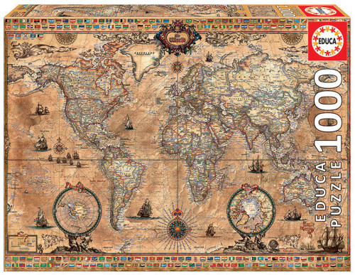 EDUCA BORRÁS - Educa Antique World Map Puzzle rompecabezas 1000 pieza(s) (Ref.15159)