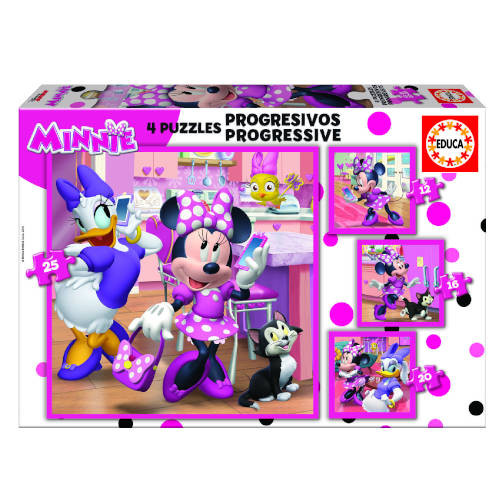 EDUCA BORRÁS - PUZZLE PROGRESIVOS MINNIE HAPPY HELPERS 12-16-20-25 DE 3-5 AÑOS EDUCA BORRAS (Ref.17630)