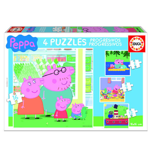 EDUCA BORRÁS - PUZZLE PROGRESIVOS PEPPA PIG 6-9-12-16 DE 3-5 AÑOS EDUCA BORRAS (Ref.15918)