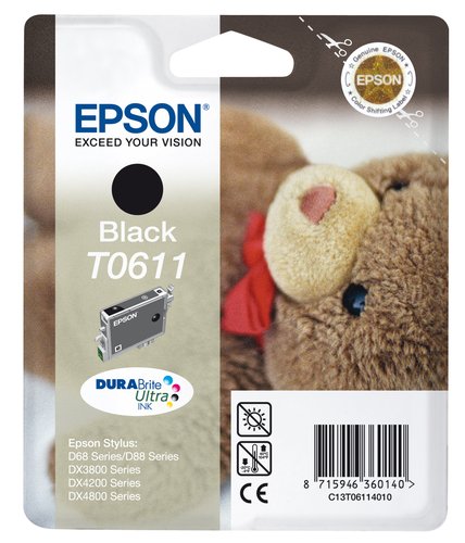 EPSON - CARTUCHO INKJET STYLUS D68/88 DX3800/4200/4800 NEGRO (Ref.T061140)